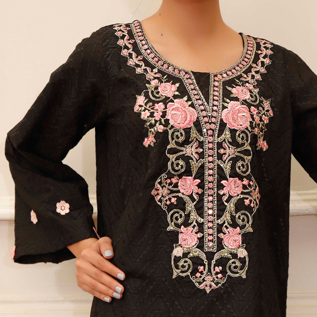 2PC Chikan Fabric Embroidered Suit PS4944