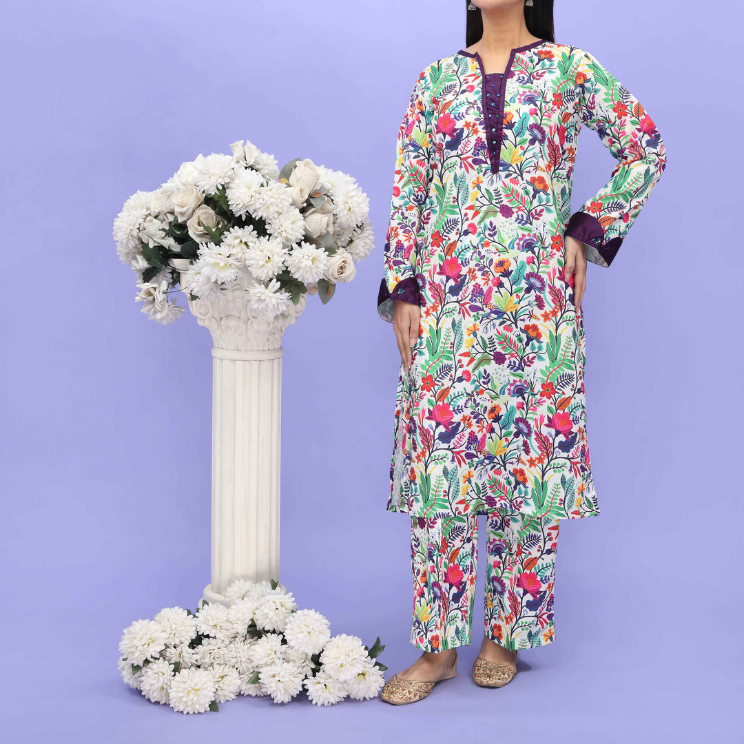 2PC- Printed Grip Silk Co-ord Set PS5013