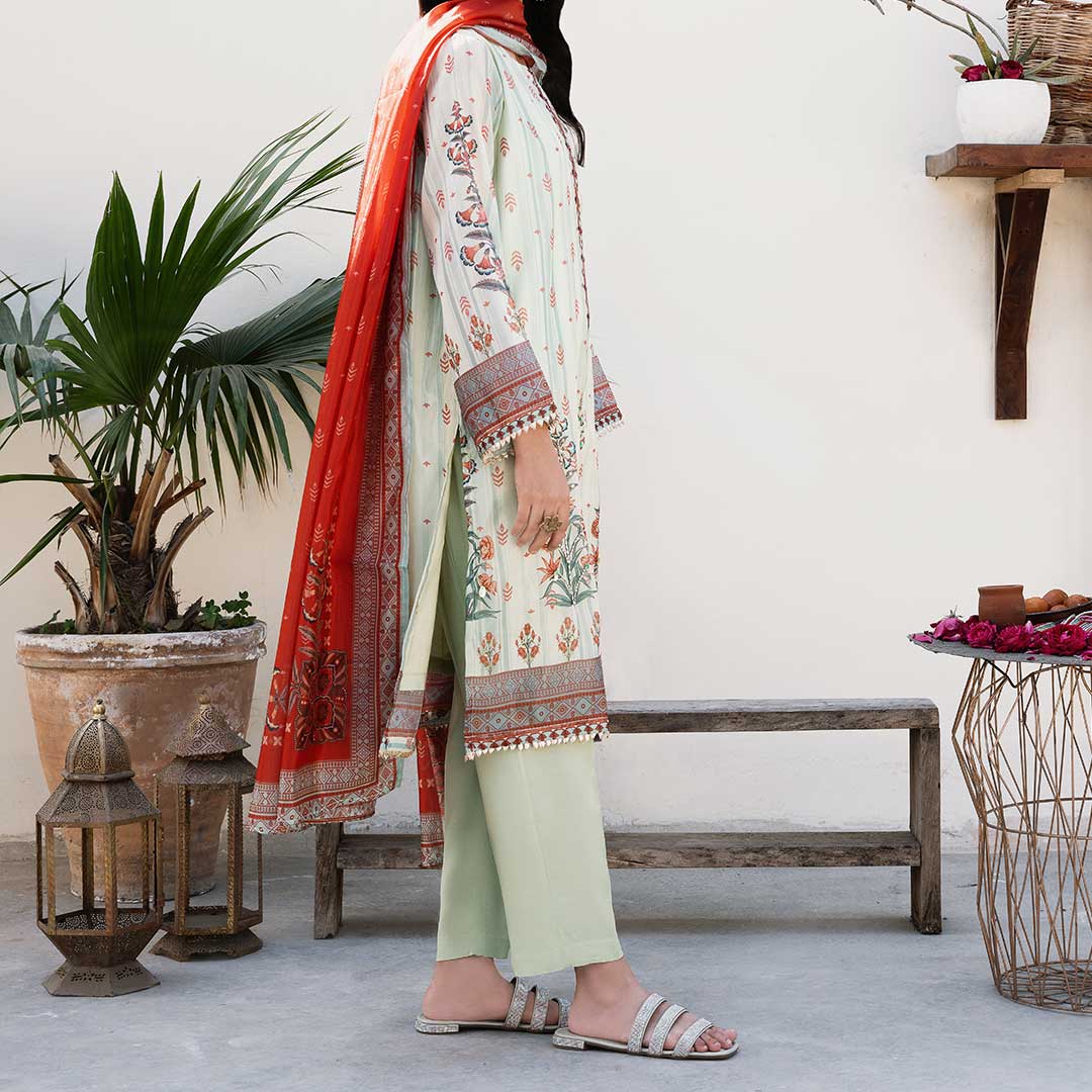 3PC- Embellished Tussar Silk Suit PW3203
