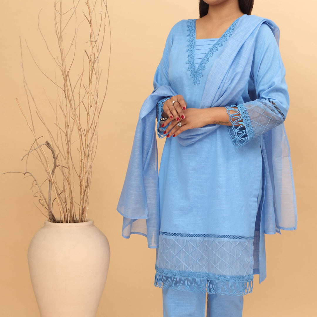 3PC- Embellished Khaddar Suit PW4020