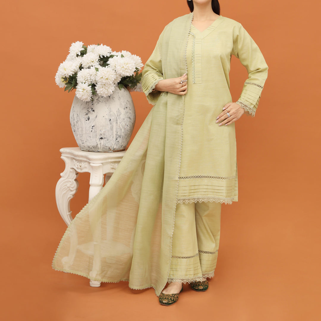 3PC- Embellished Khaddar Suit PW4050