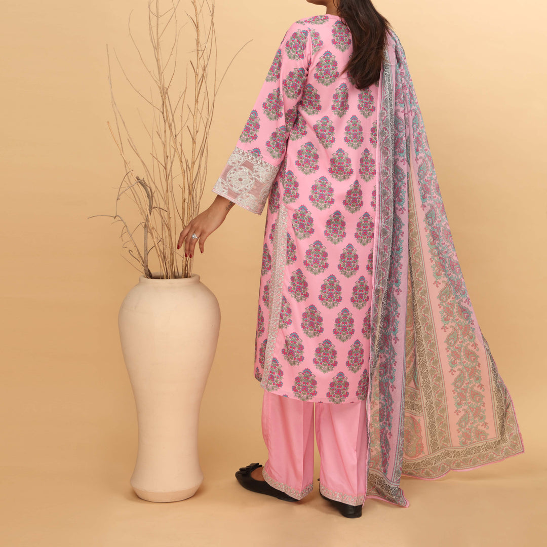 3PC- Printed Grip Silk Suit PW4105