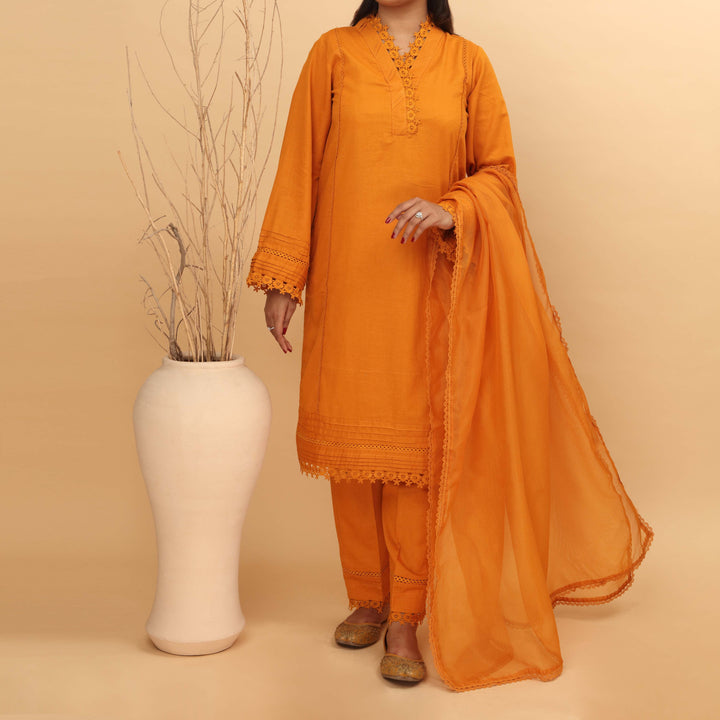 3PC- Embellished Khaddar Suit PW4112