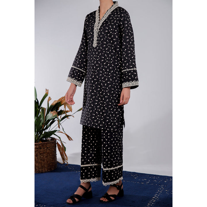 2PC- Printed Linen Suit PW4113