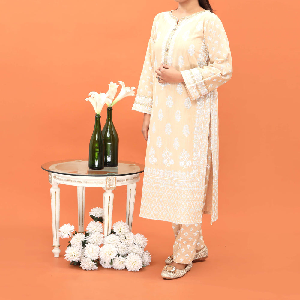 2PC- Printed Khaddar Co-ord Set PW4244