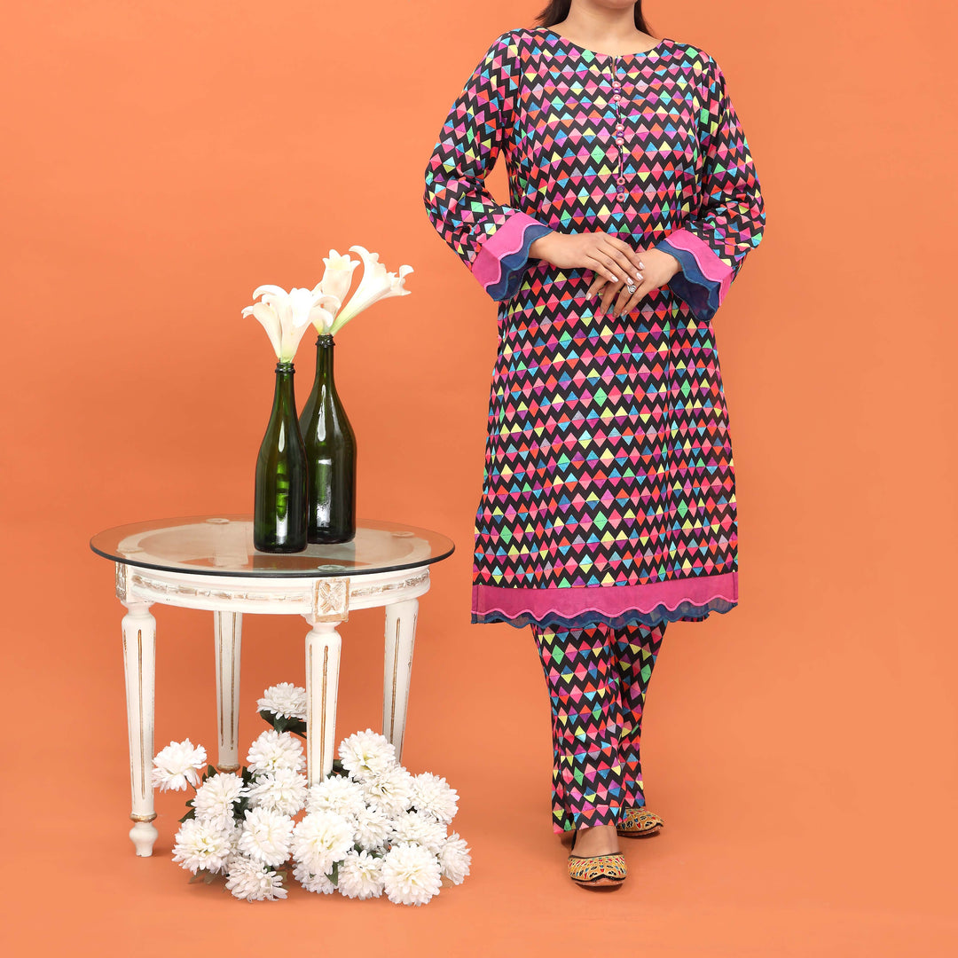 2PC- Printed Khaddar Co-ord Set PW4245