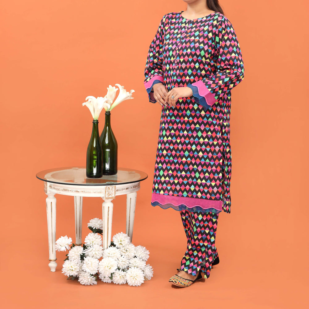 2PC- Printed Khaddar Co-ord Set PW4245