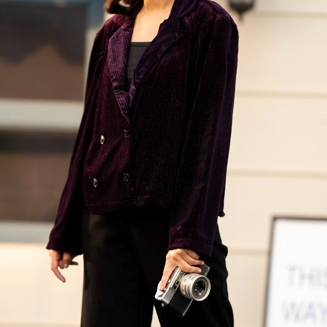 Purple Velvet Thread Winter Sweater PW4275