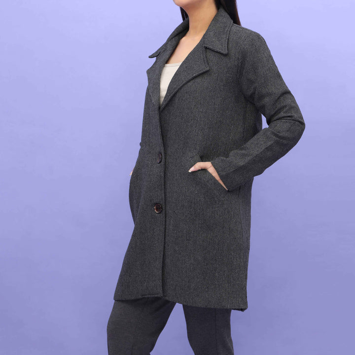 Grey Wool Long Coat PW4329