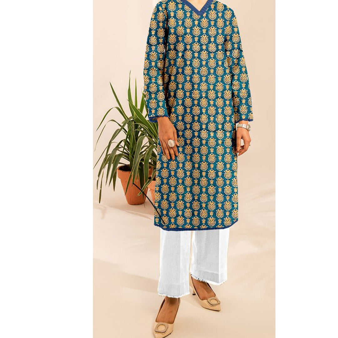 1PC- Unstitched Digital Slub Khaddar Shirt PW4357