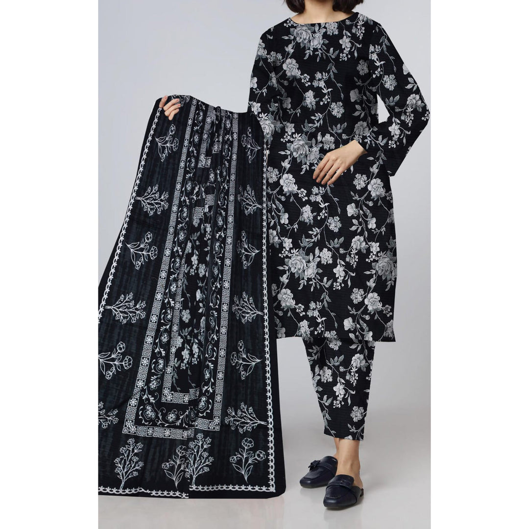 3 PC- Unstitched Digital Printed Bana Doriya Suit PW4386