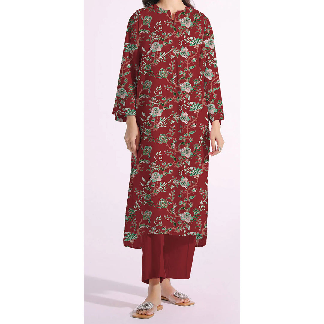 1PC- Unstitched Digital Printed Khaddar Shirt PW4417