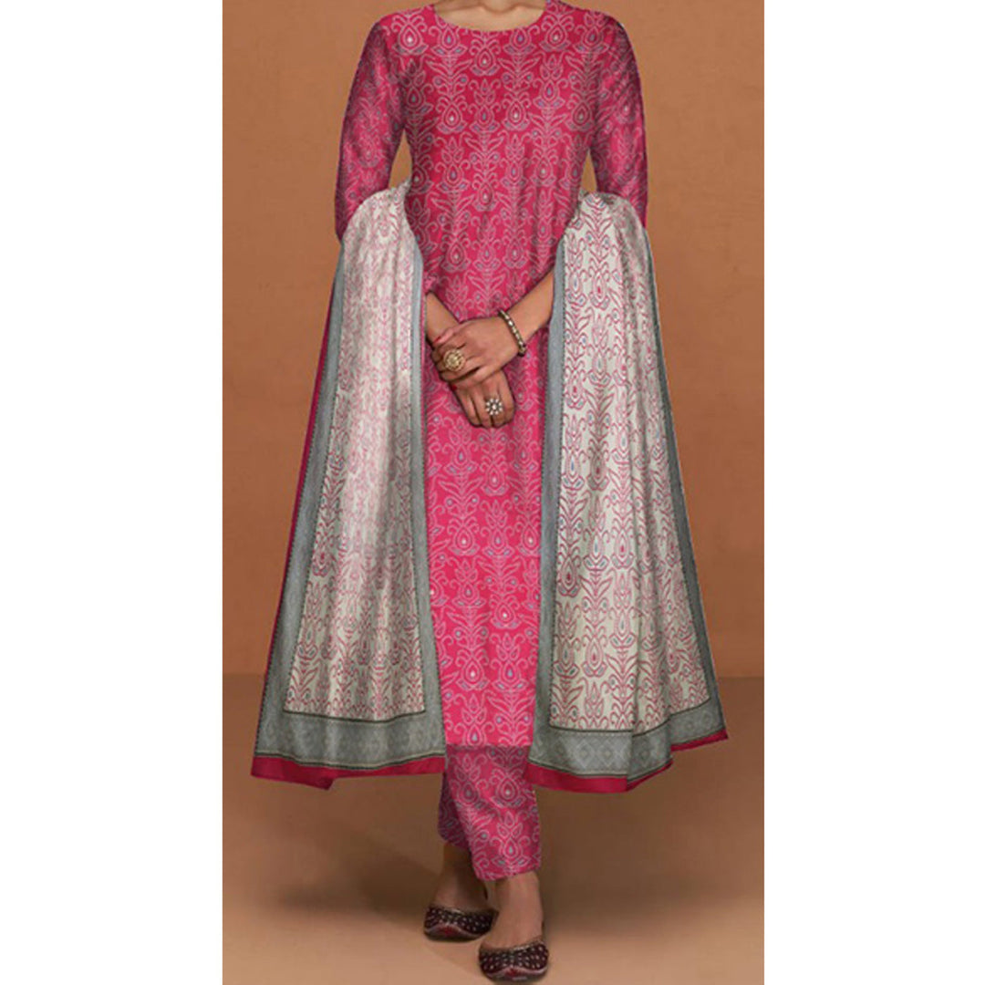 3PC- Unstitched Digital Printed Khaddar Suit PW4418