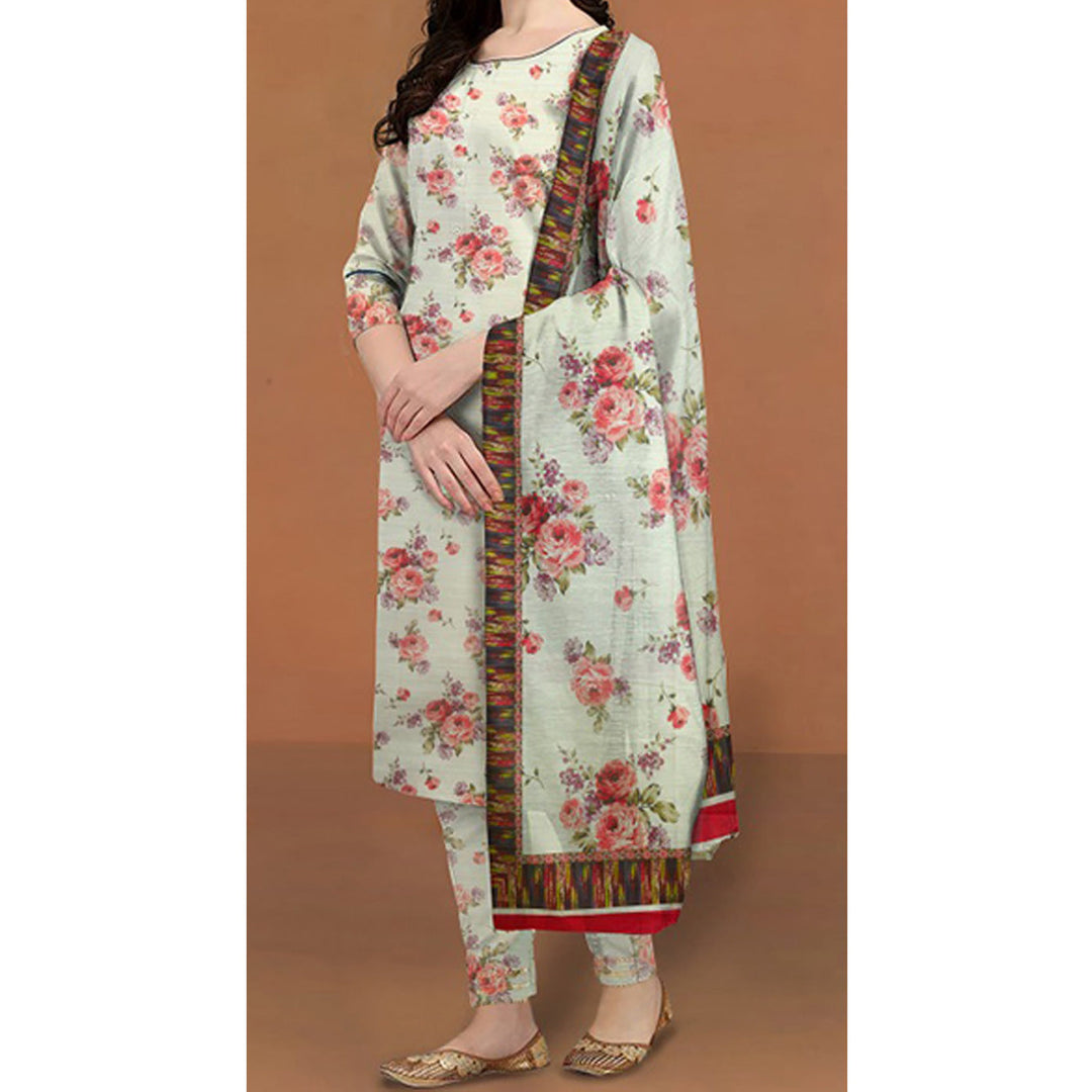 3PC- Unstitched Digital Printed Khaddar Suit PW4433