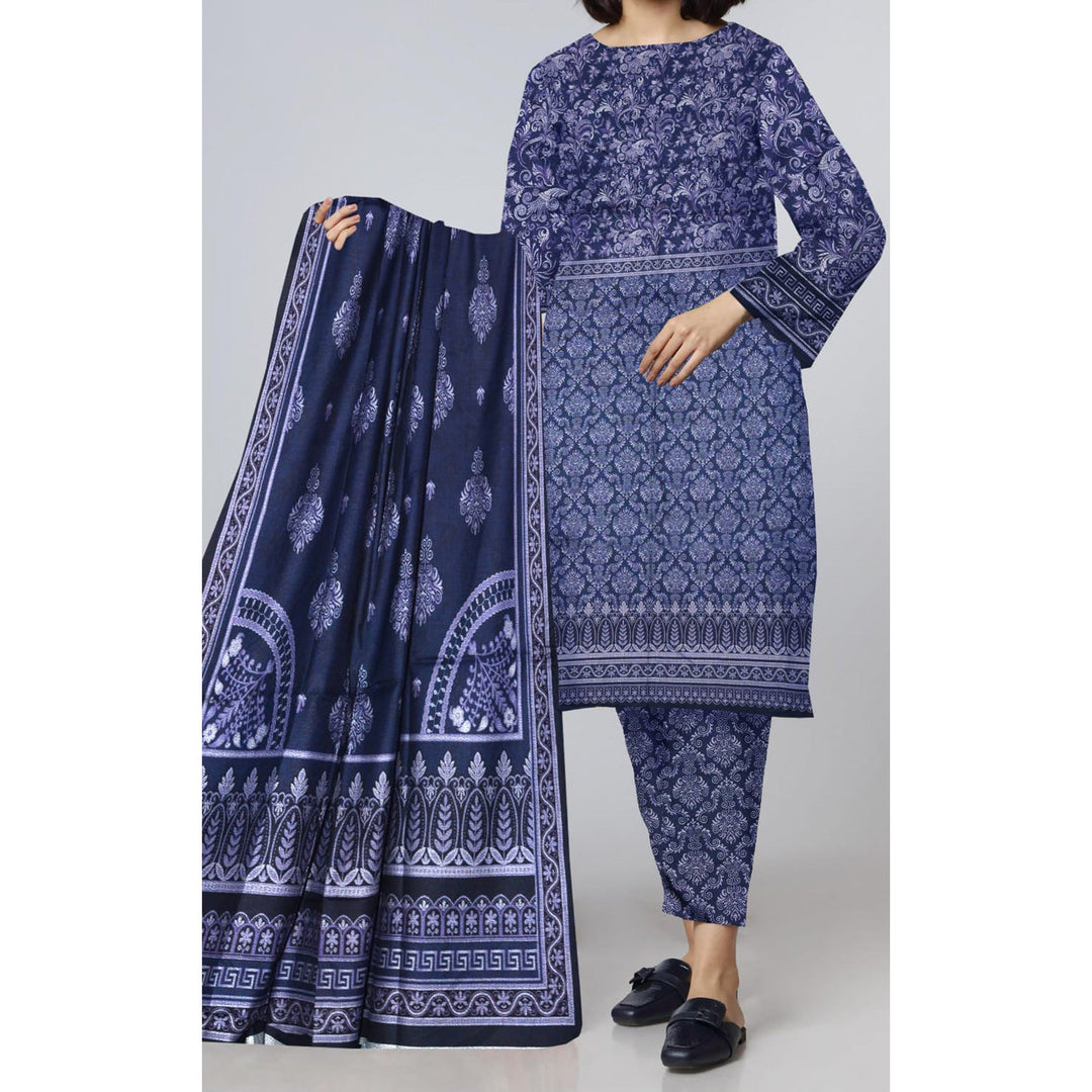 3PC- Unstitched Digital Printed Dhanak Suit PW4494