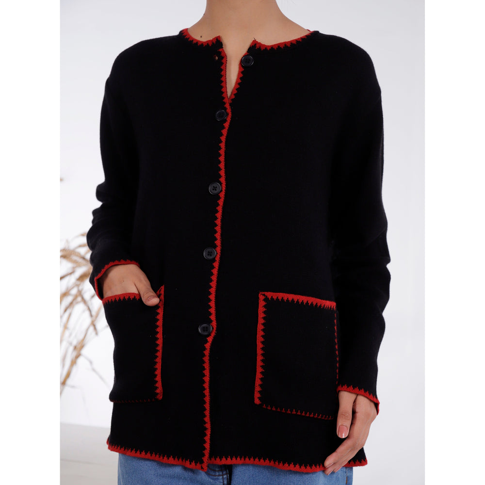 Black Mid Length Cardigan PW4831