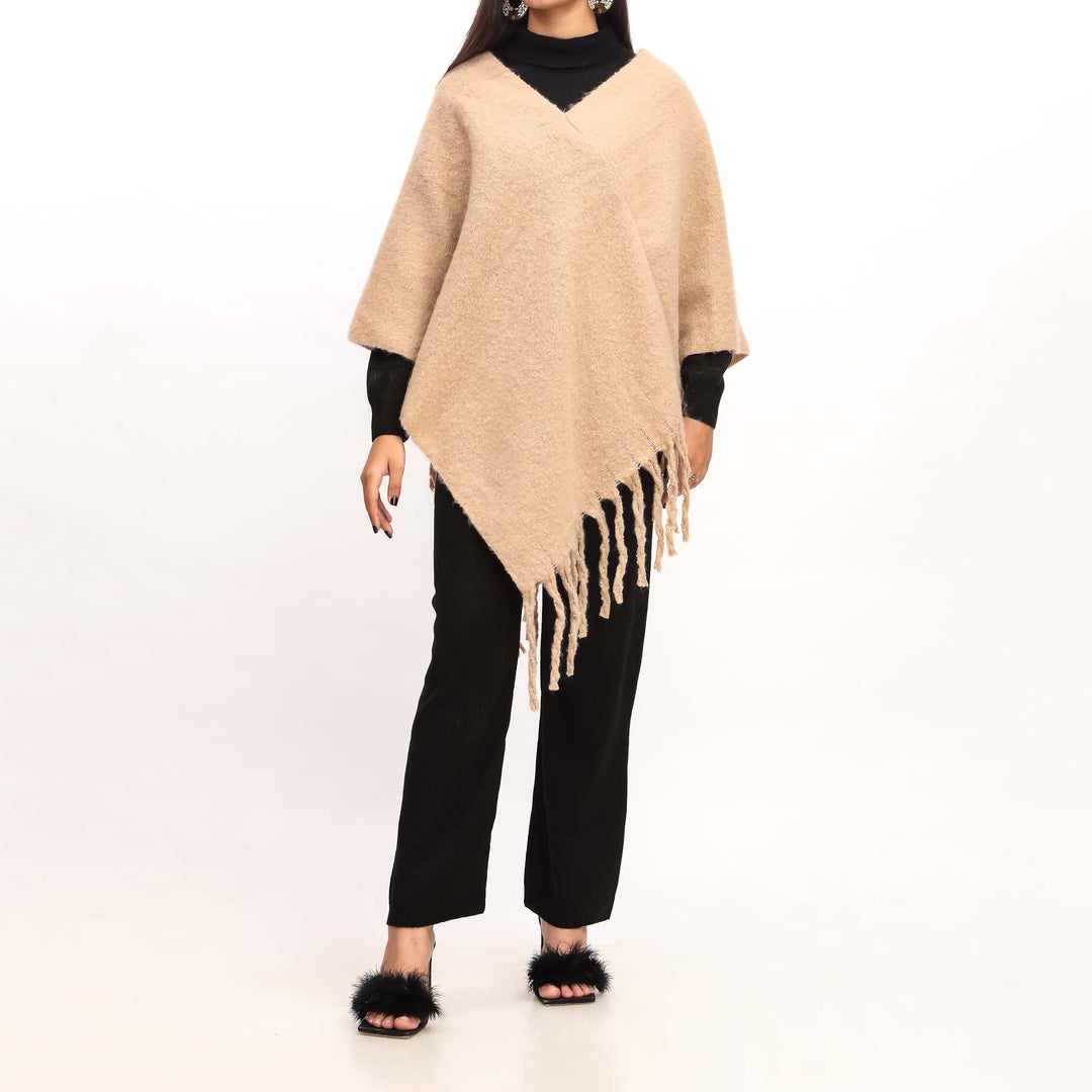 Beige Winter Cape Shawl PW4905