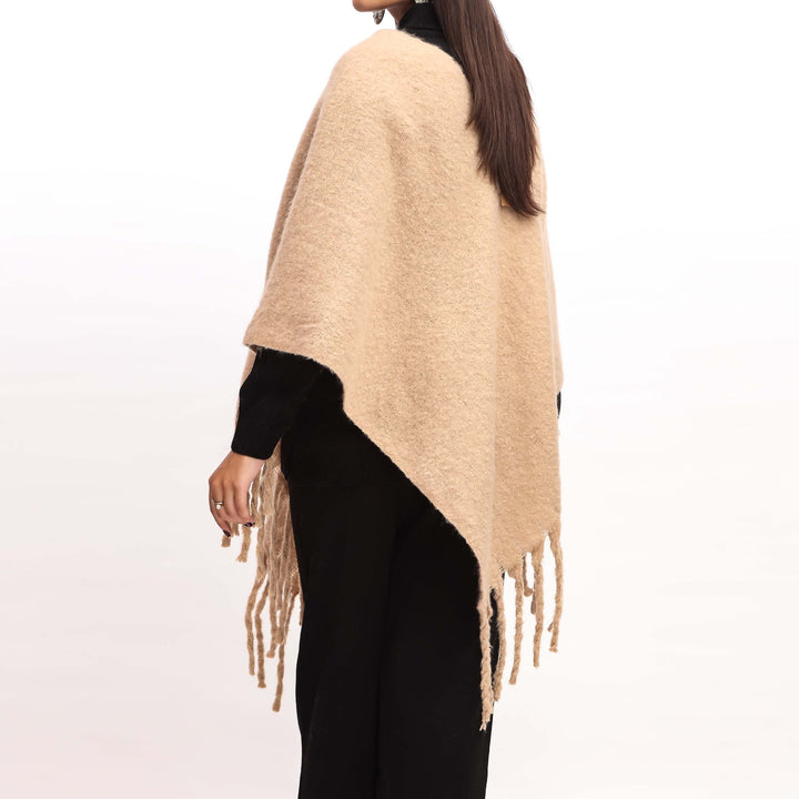 Beige Winter Cape Shawl PW4905