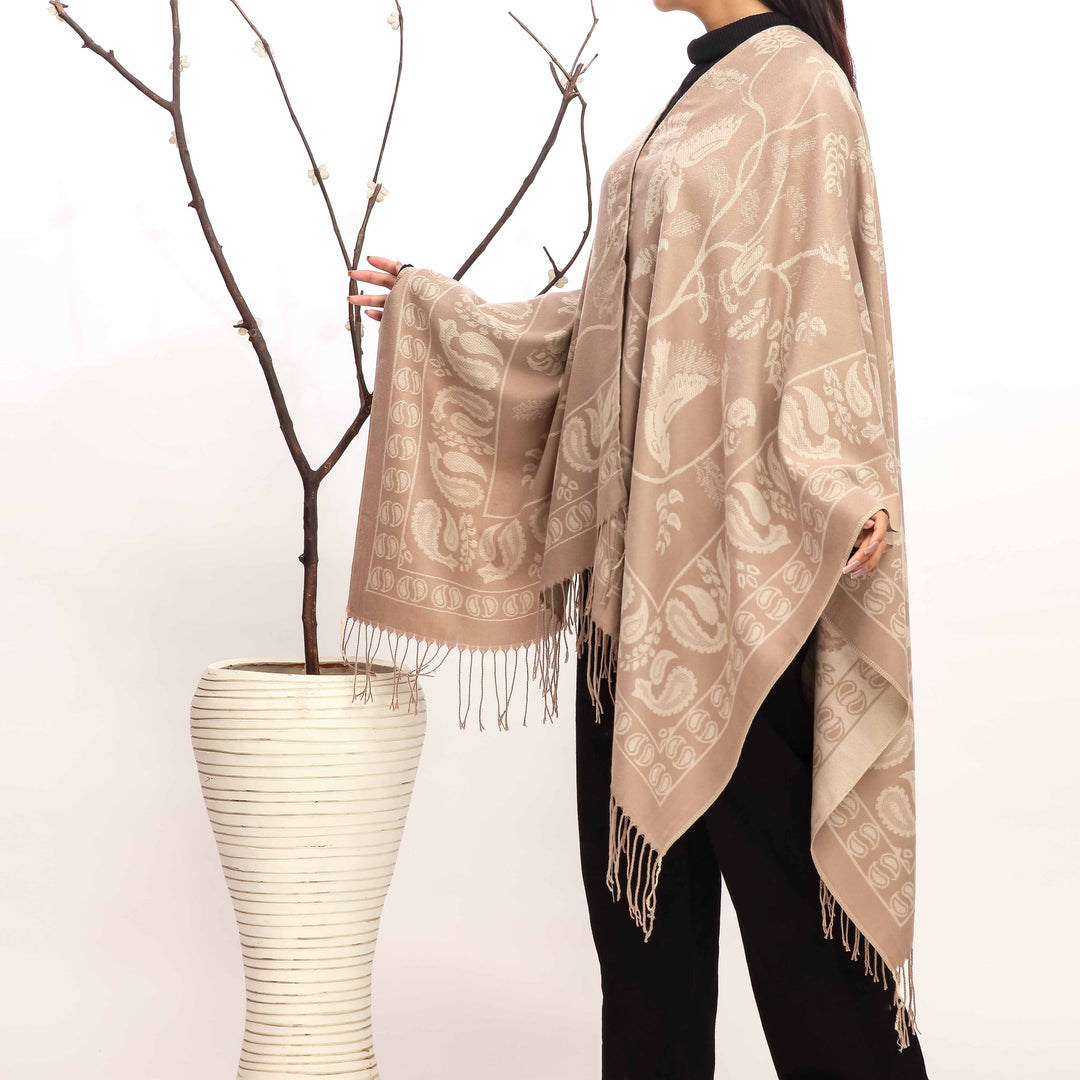 Beige Winter Cape Shawl PW4923