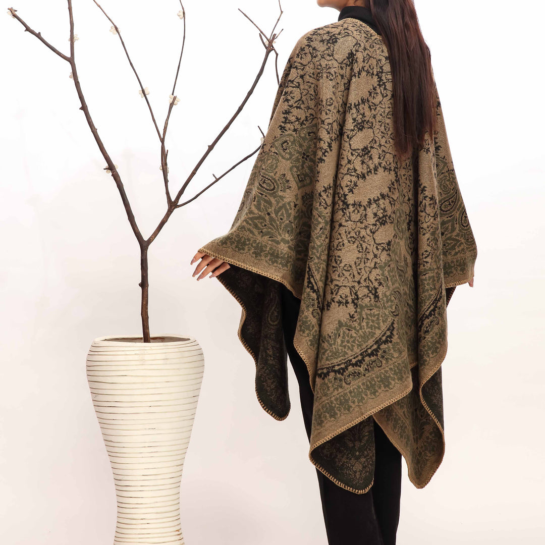 Brown Winter Cape Shawl PW4932