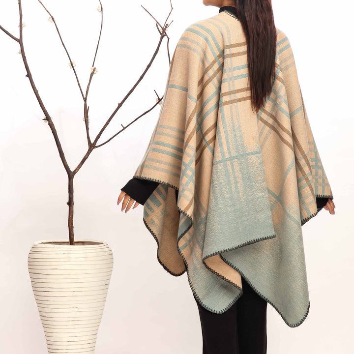 Sky Blue Winter Cape Shawl PW4935