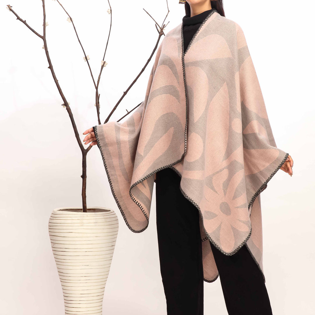 Apricot Winter Cape Shawl PW4943