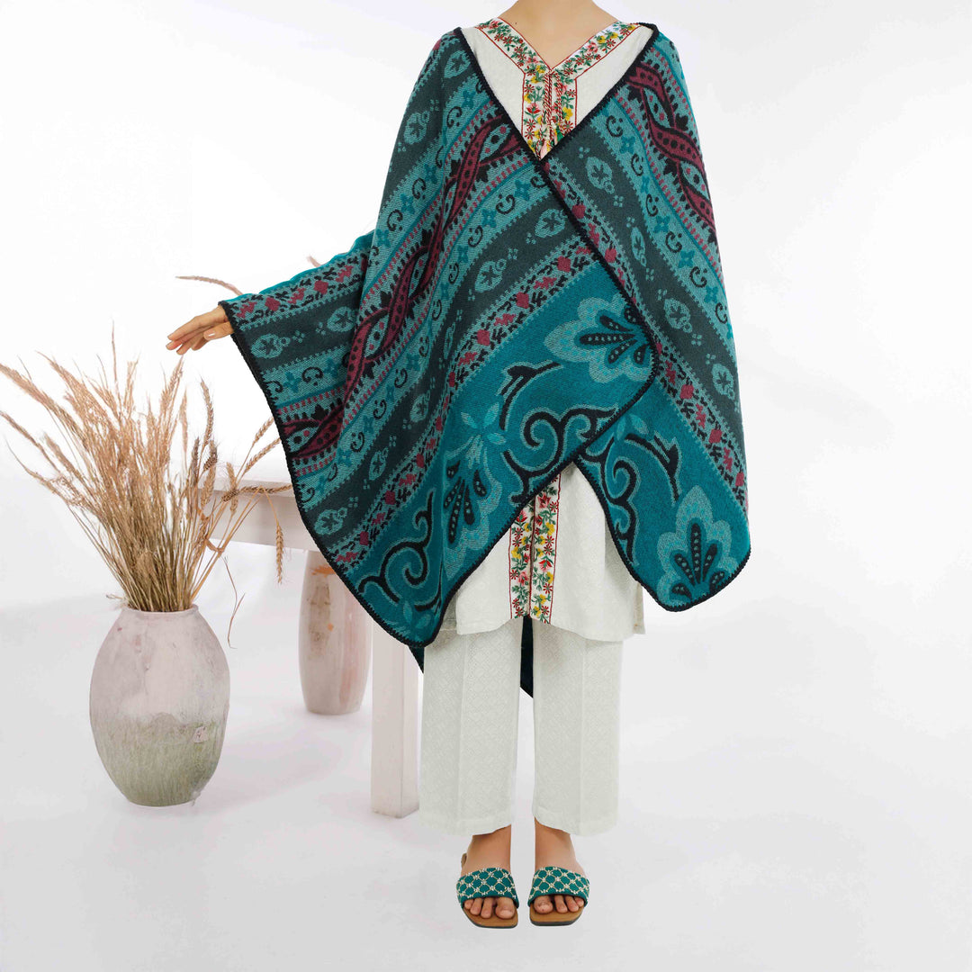 Ferozy Winter Acrylic Cape Shawl PW4949