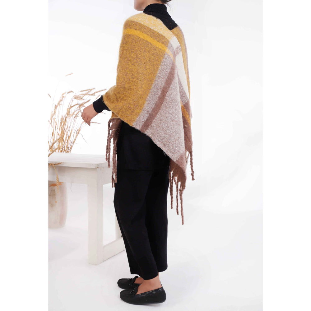 Yellow Winter Acrylic Cape Shawl PW4952