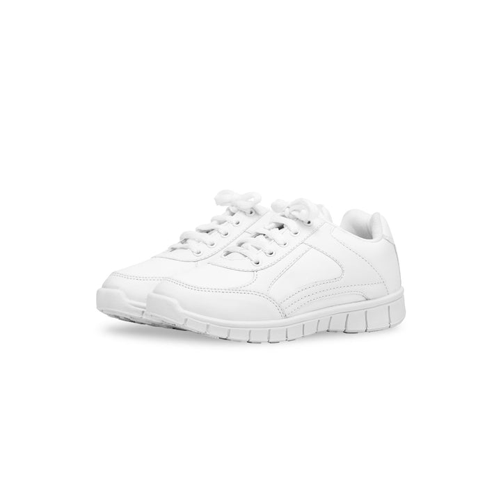 Girls White School Shoes SK0057