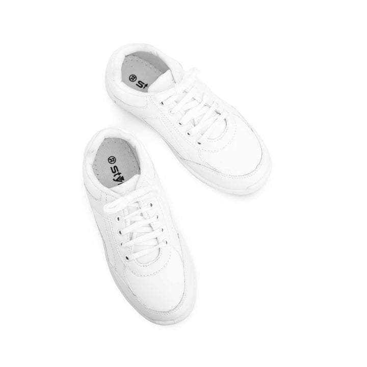 Girls White School Shoes SK0057