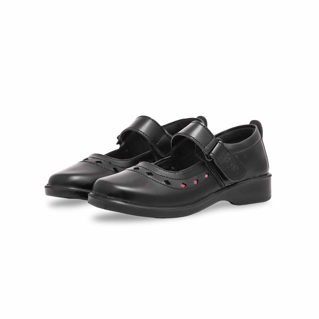 Girls Black School Shoes SK0058