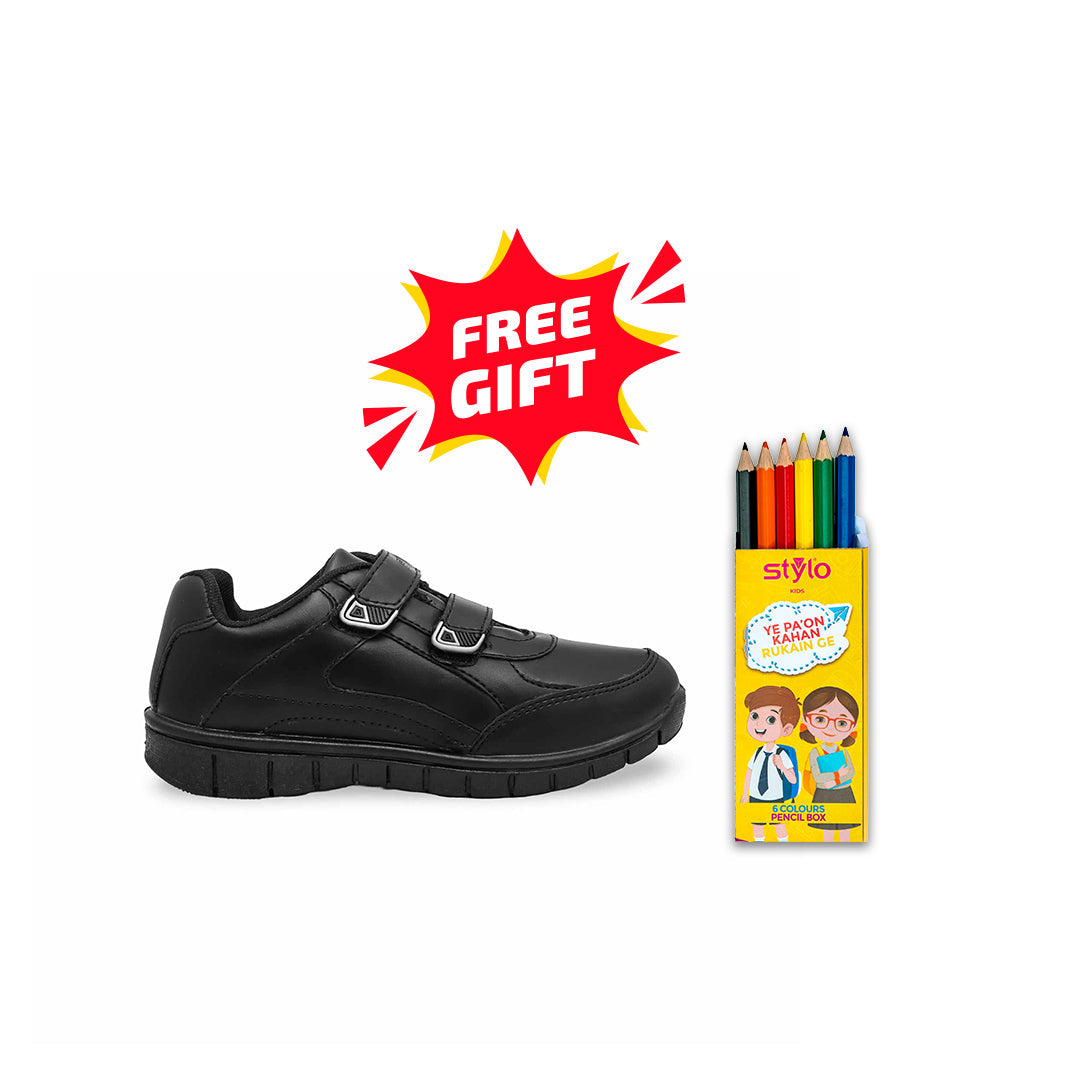 Boys Black School Shoes SK1071