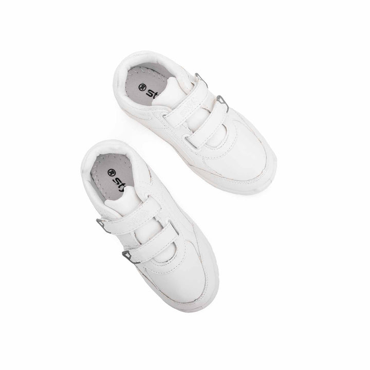 Boys White School Shoes SK1071