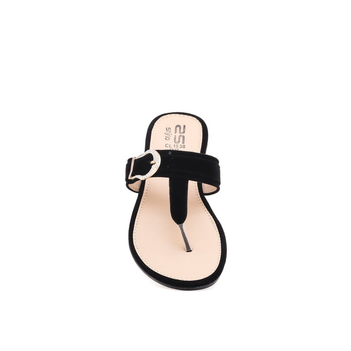 Black Casual Chappal CL1538