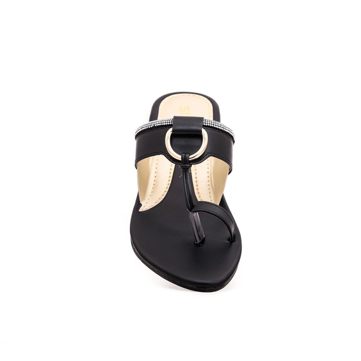 Black Casual Chappal CL1669