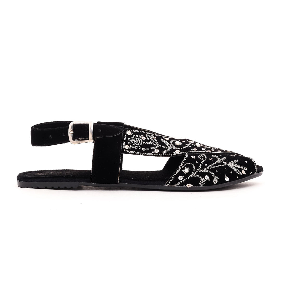 Black Peshawari Chappal EC3163