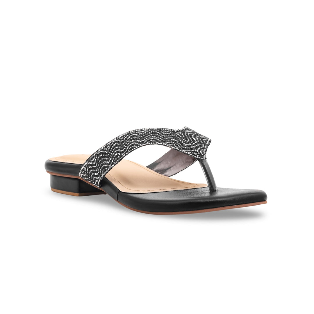 Black Fancy Chappals FN0690