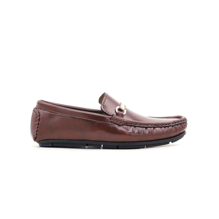 Boys Brown Formal Moccasin KD0331