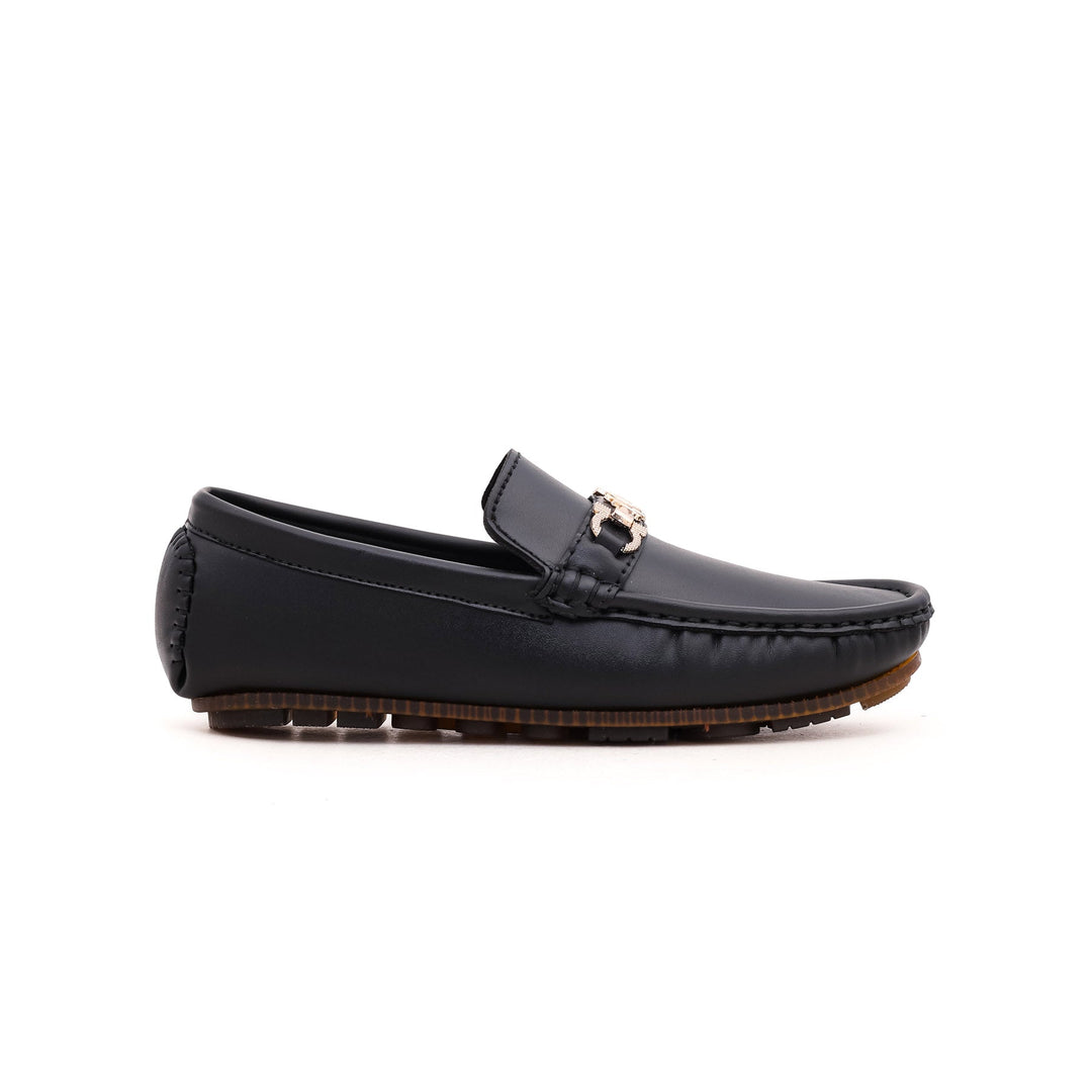 Boys Black Formal Moccasin KD0372