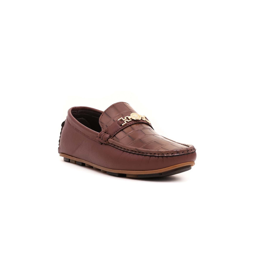 Boys Brown Formal Moccasin KD0375