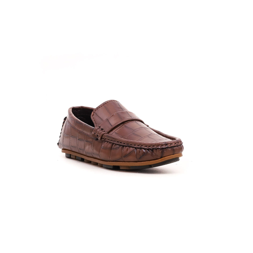 Boys Brown Formal Moccasin KD0379