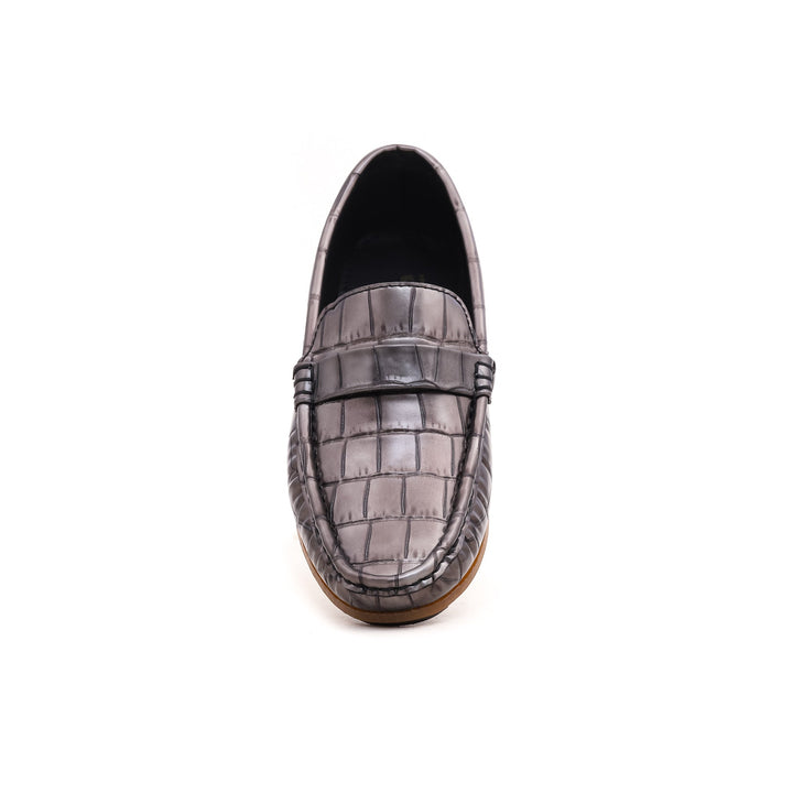 Boys Grey Formal Moccasin KD0379