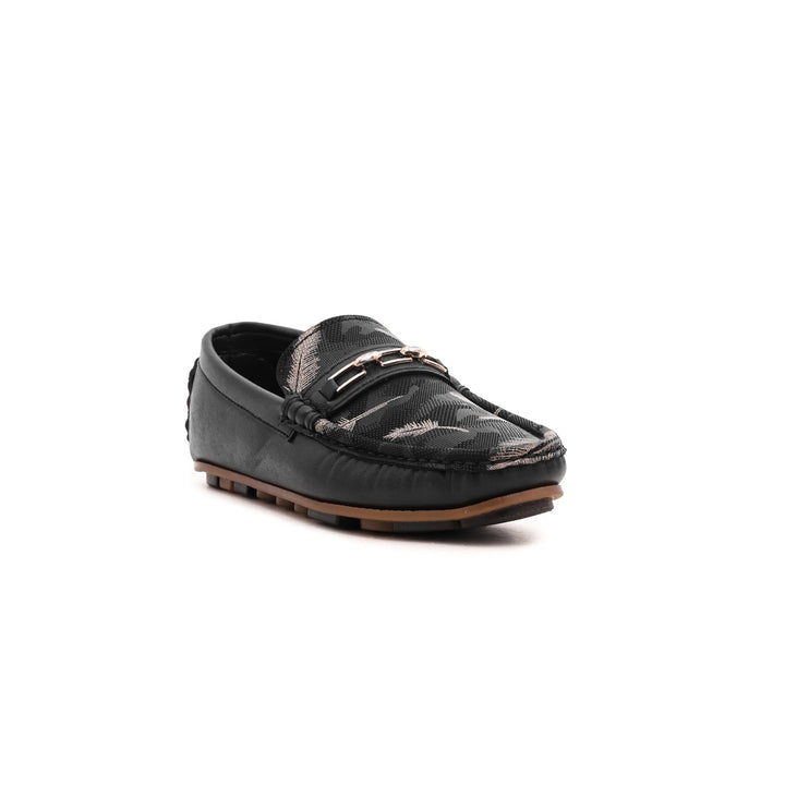 Boys Black Formal Moccasin KD0381