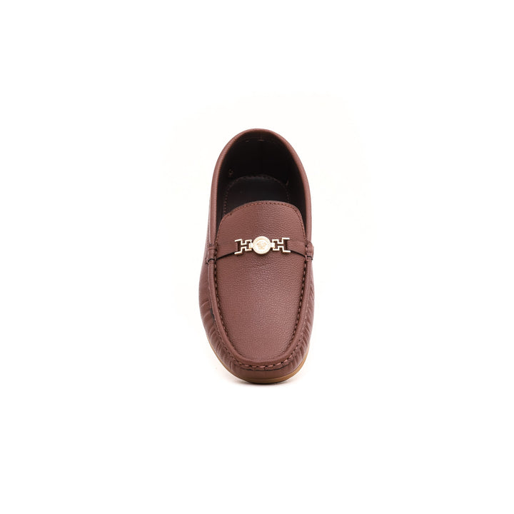 Boys Brown Formal Moccasin KD0382