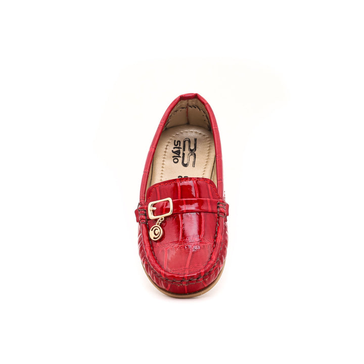 Girls Red Formal Moccasins KD0383