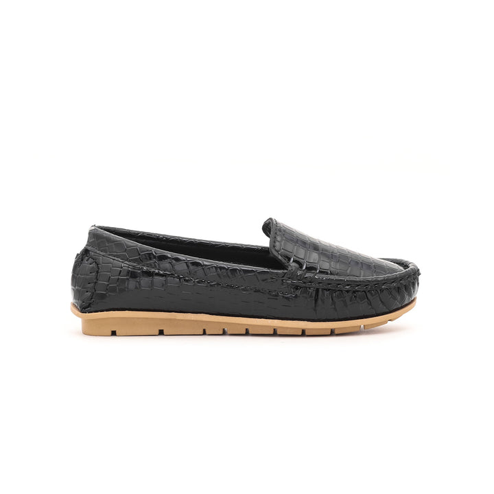 Girls Black Formal Moccasin KD0386