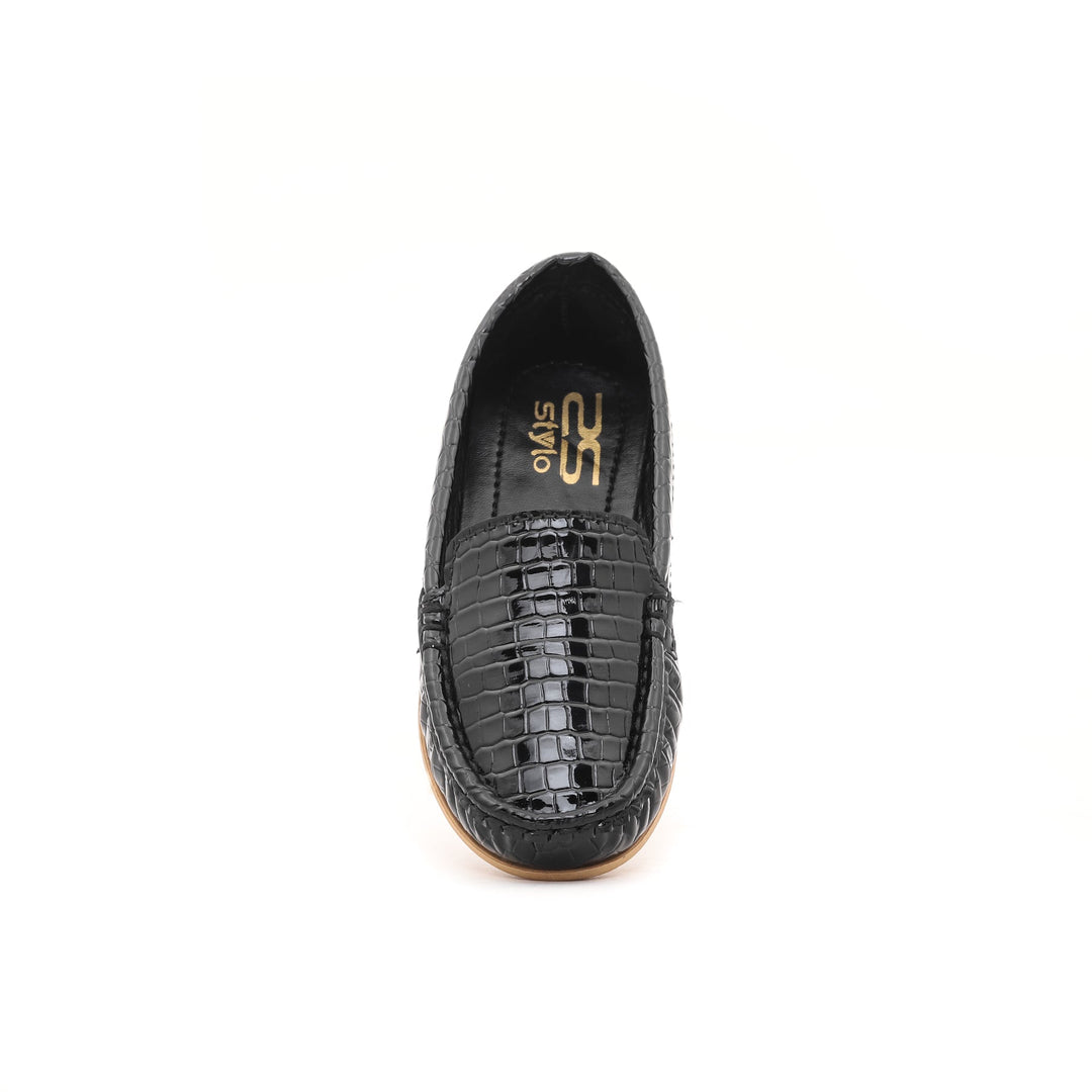 Girls Black Formal Moccasin KD0386