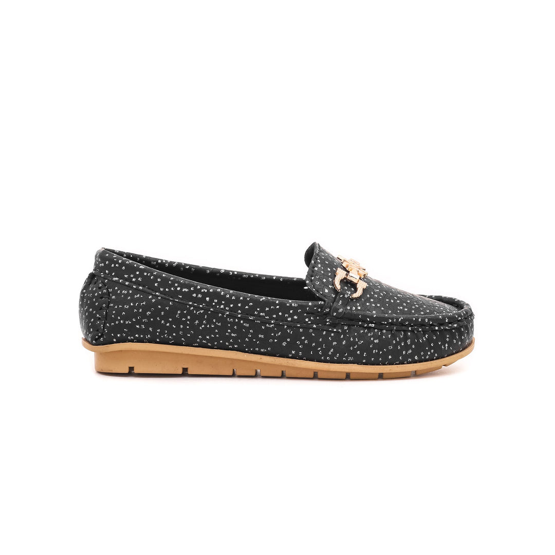 Girls Black Formal Moccasins KD0391