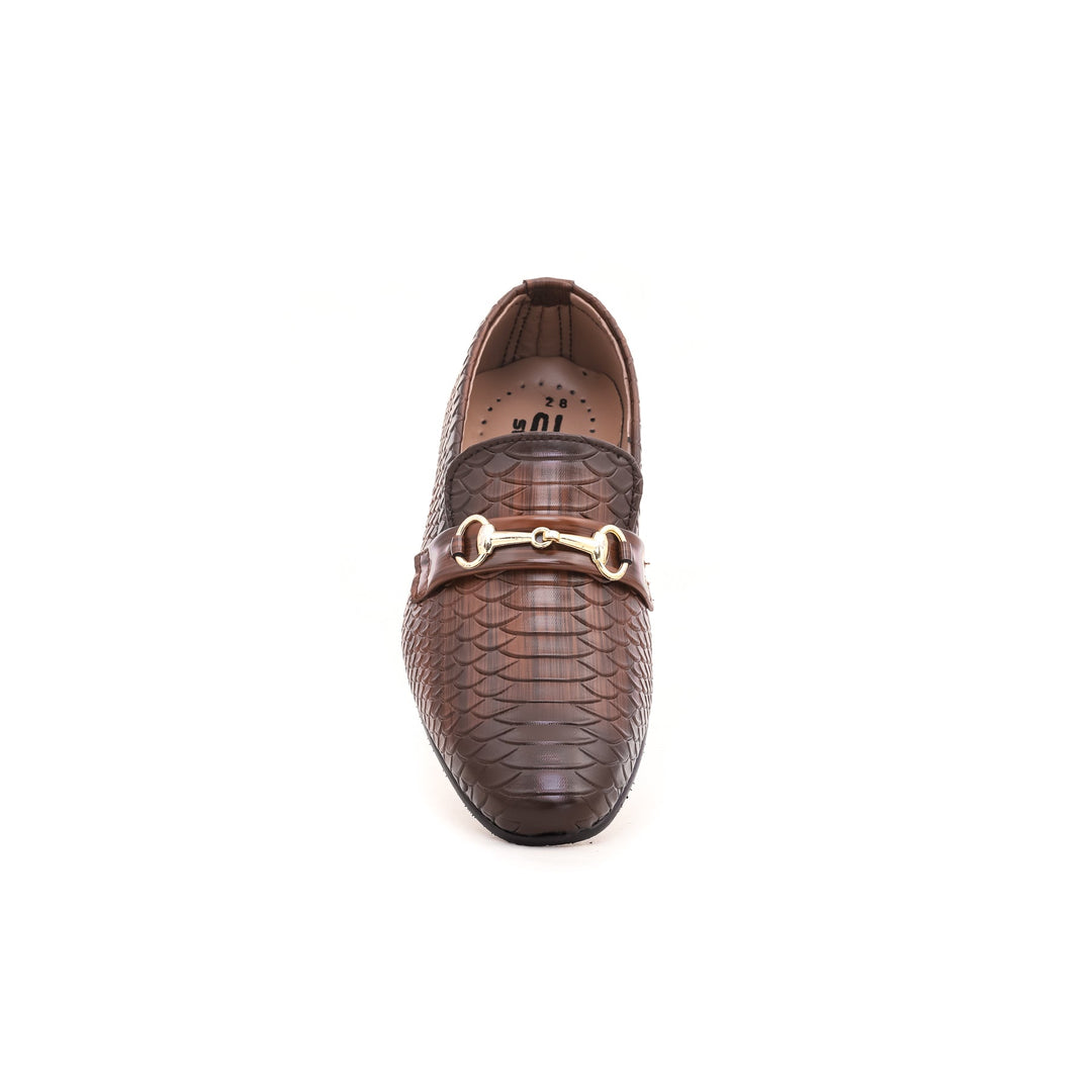 Boys Brown Formal Moccasins KD0422