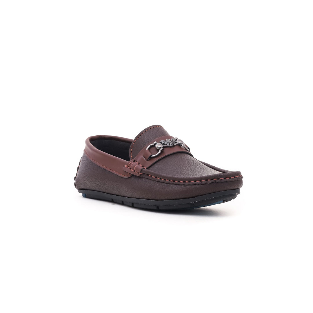 Boys Brown Formal Moccasin KD0426